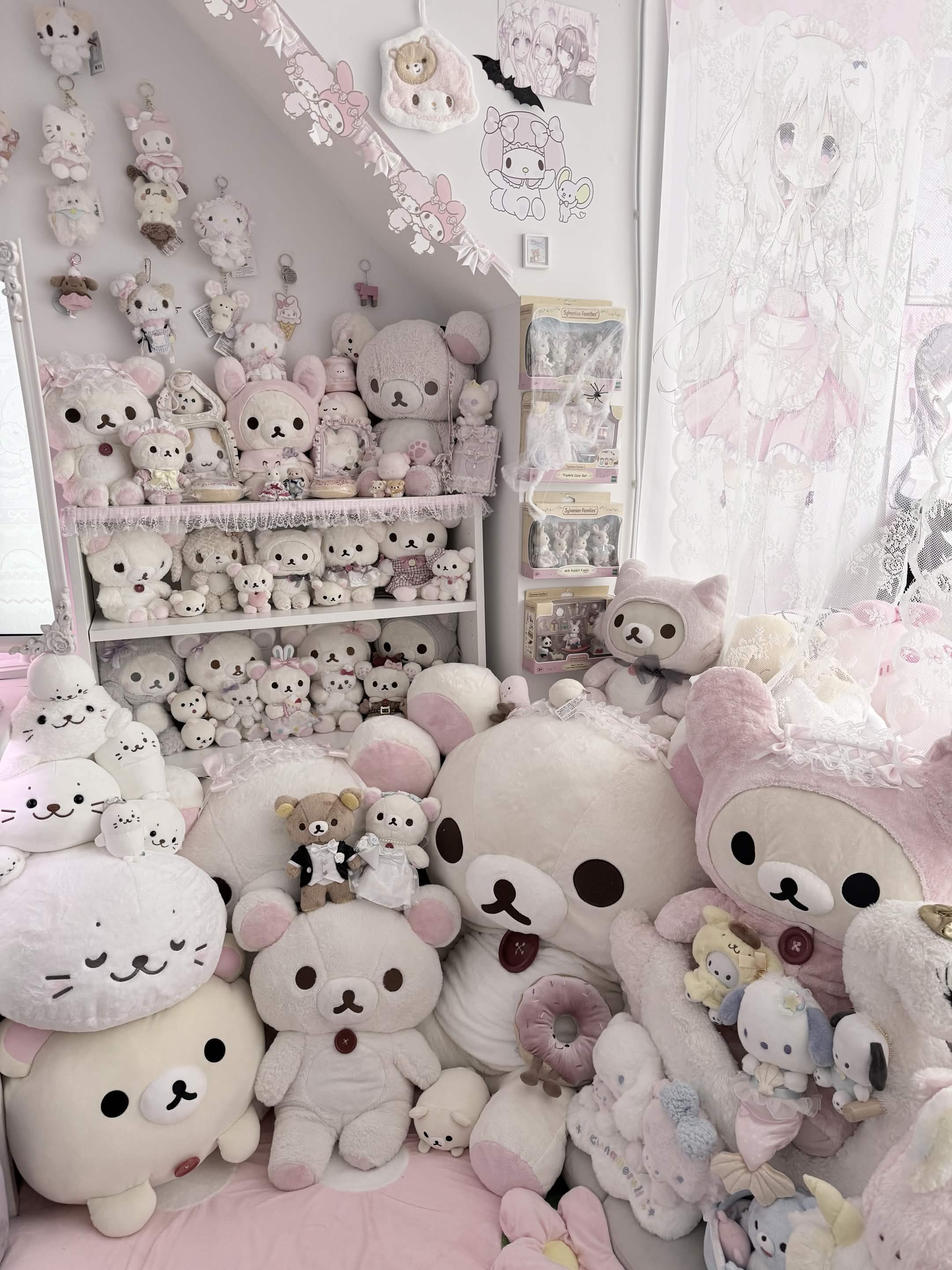A curated plushie collection display
